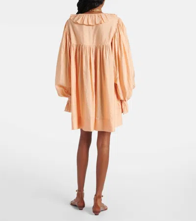 Chloé Ruffled Jacquard Minidress In Neutral
