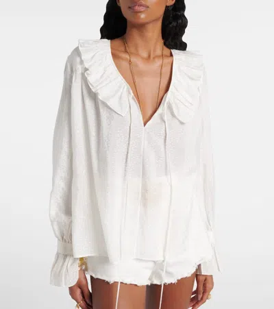 Chloé Ruffled Blouse In White