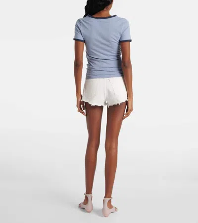 Chloé Chloè Logo Cotton T Shirt In Blue