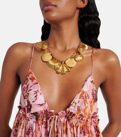 Chloé Floral Silk Minidress In Pink