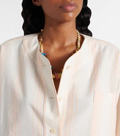 Chloé Long Sleeve Crop Top In Cotton