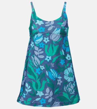 Chloé Chloe Women Printed Terry Fabric Mini Dress In Blue