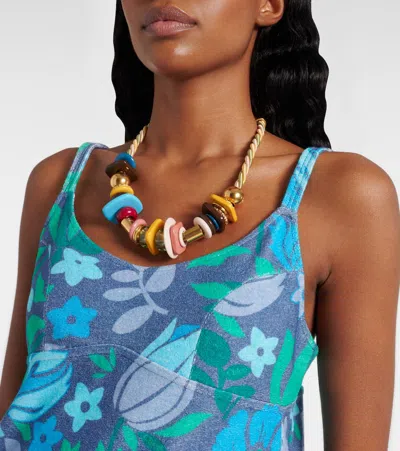 Chloé Chloe Women Printed Terry Fabric Mini Dress In Blue