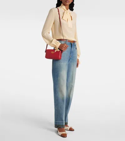 Valentino Garavani Small Red Crossbody Bag Alltime In Brown