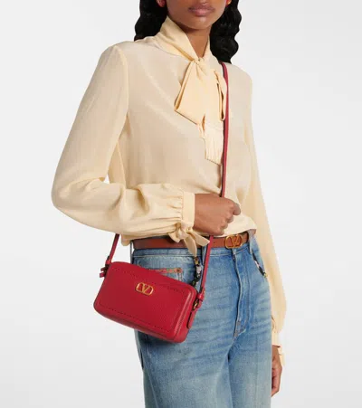 Valentino Garavani Small Red Crossbody Bag Alltime In Brown