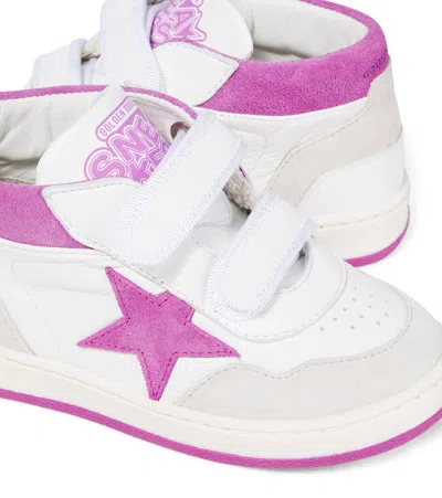 Golden Goose June Suede And Leather High-top Sneakers In Red