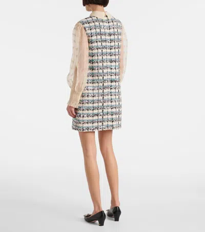 Valentino Garavani Embroidered Tweed Dress In Multi