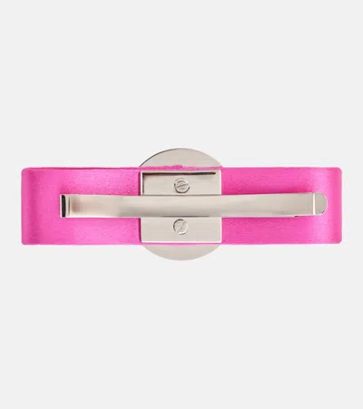 Versace Biggie Medusa Satin Hair Clip In Pink