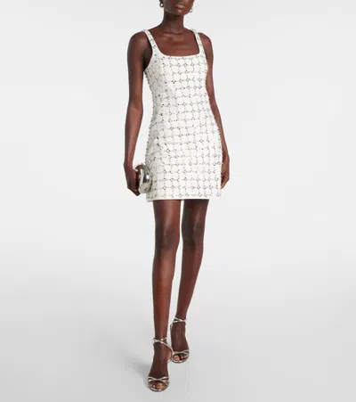 Simkhai Ziva Metallic Floral Embellished Dress In White Multi