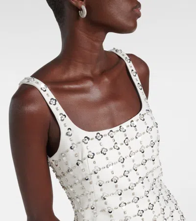 Simkhai Ziva Metallic Floral Embellished Dress In White Multi