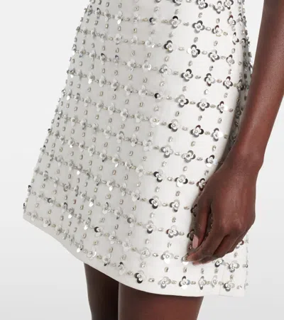 Simkhai Ziva Metallic Floral Embellished Dress In White Multi