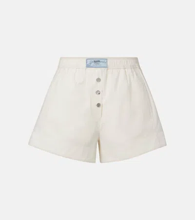 Ganni Organic Cotton Elasticated Shorts In White