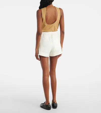 Ganni Organic Cotton Elasticated Shorts In White