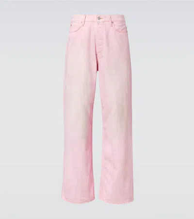 Acne Studios 1981m Wide-leg Distressed Jeans In Pale Pink