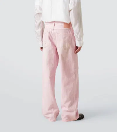 Acne Studios 1981m Wide-leg Distressed Jeans In Pale Pink