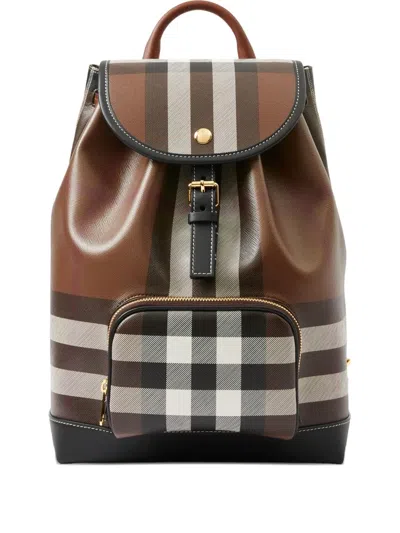 Burberry Check Flap Drawstring Backpack
