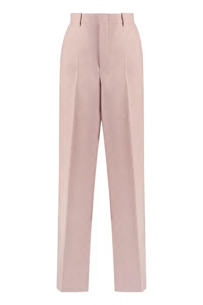 Gucci Elegant Wool Trousers With Iconic Motif