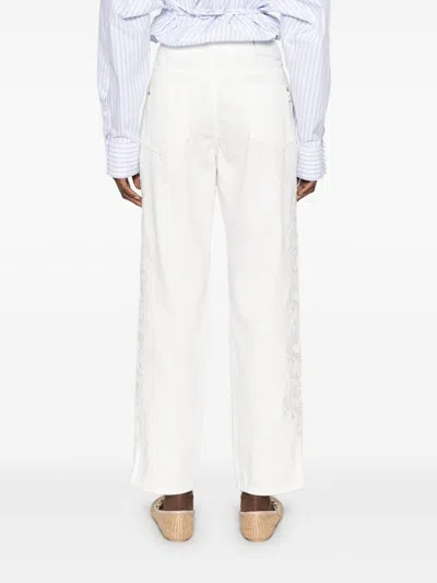 Ermanno Scervino White Trousers With Front Button Closure