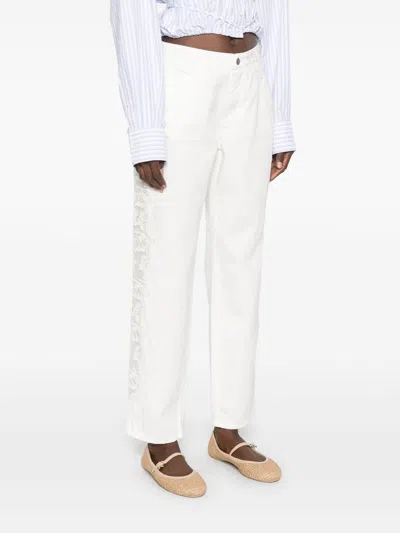 Ermanno Scervino White Trousers With Front Button Closure