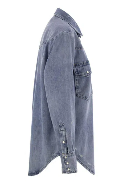 Polo Ralph Lauren Western Shirt In Irregular Denim