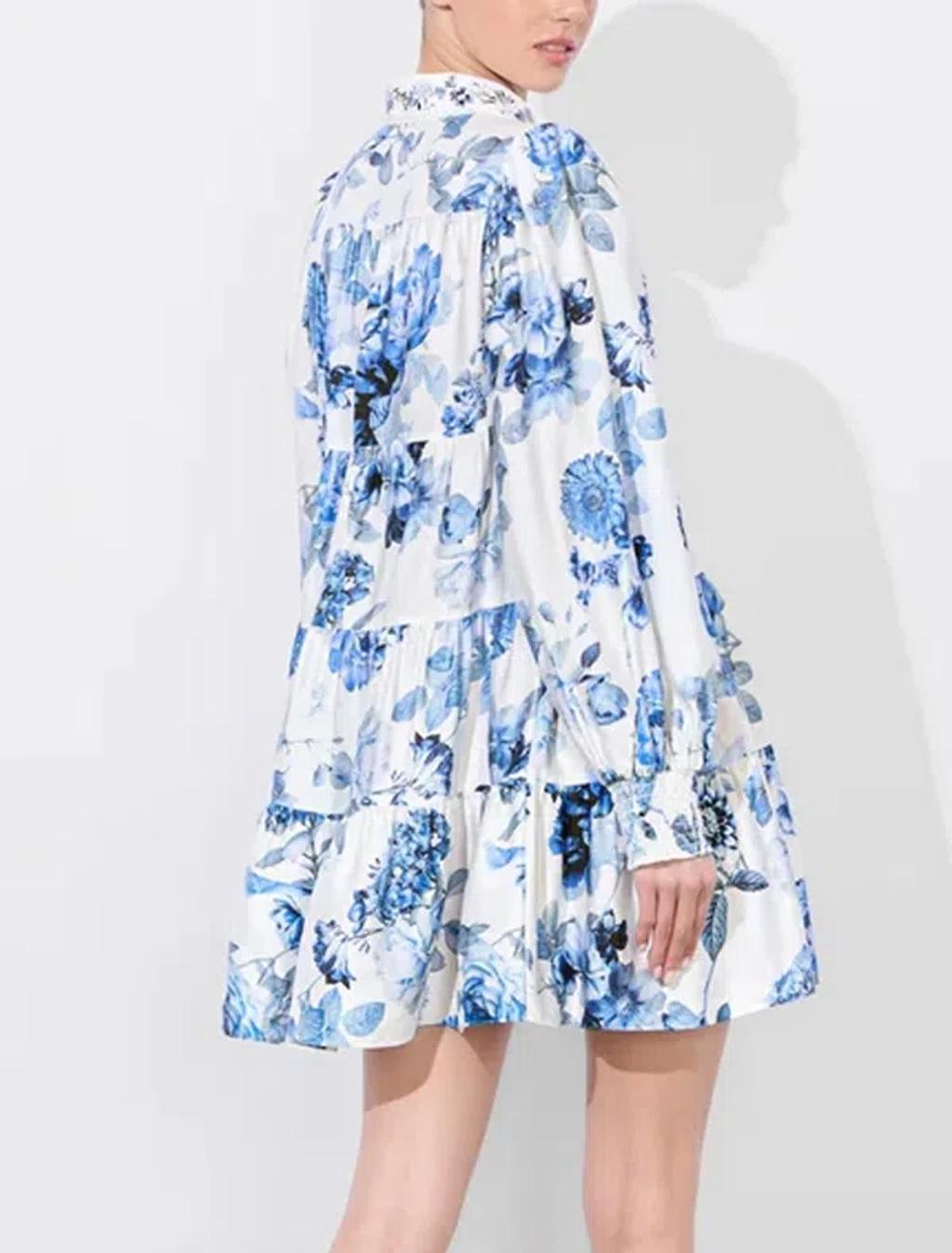 Alice+Olivia■Junia Embroidered Collar Tiered Tunic Dress■ Alice And Olivia Junia Embroidered Collar Tiered Tunic Mini