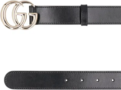 Gucci Polished Leather Belt With Iconic Double G Buckle