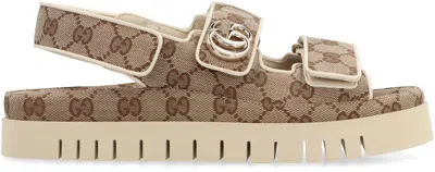 Gucci New Marmont Gg Leather-trimmed Sandals