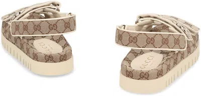 Gucci New Marmont Gg Leather-trimmed Sandals