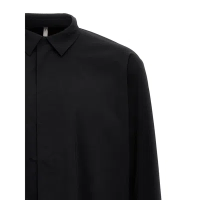 Veilance Long Sleeve Shirt Hidden Button Placket In Black