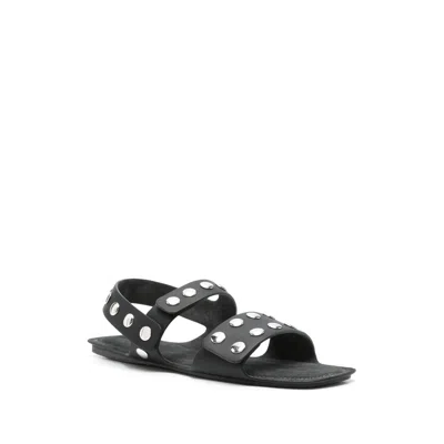 Khaite Boden Silver Studded Leather Sandals