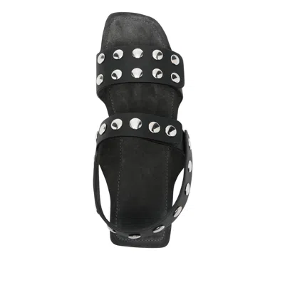 Khaite Boden Silver Studded Leather Sandals