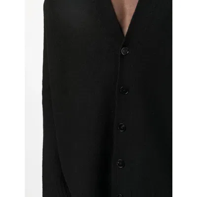 Jil Sander Boiled Wool Cardigan In Black