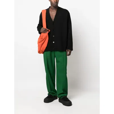 Jil Sander Boiled Wool Cardigan In Black