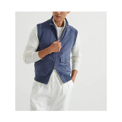 Brunello Cucinelli Suede-cotton Gilet