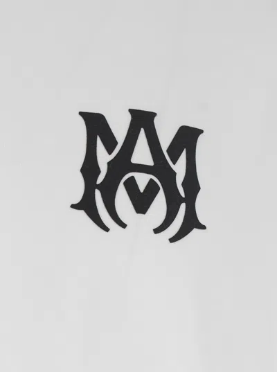 Amiri White Crewneck T-shirt With Logo Print On The Front And Logo Lettering On The Rear In Cotton Man