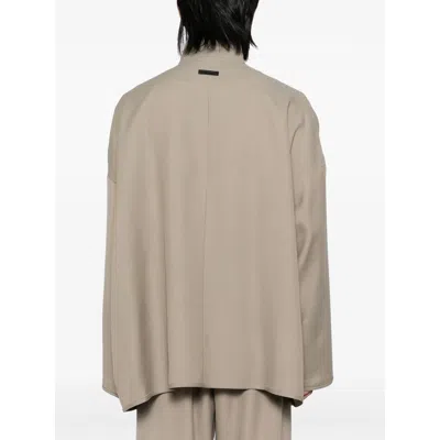 Fear Of God Dusty Beige Wool Jacket With High Collar Men