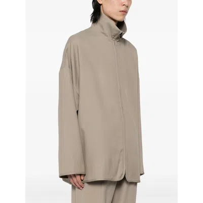 Fear Of God Dusty Beige Wool Jacket With High Collar Men