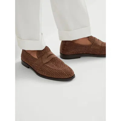 Brunello Cucinelli Suede Loafer With Interwined Motif