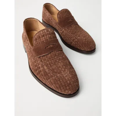 Brunello Cucinelli Suede Loafer With Interwined Motif
