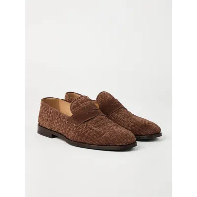 Brunello Cucinelli Suede Loafer With Interwined Motif