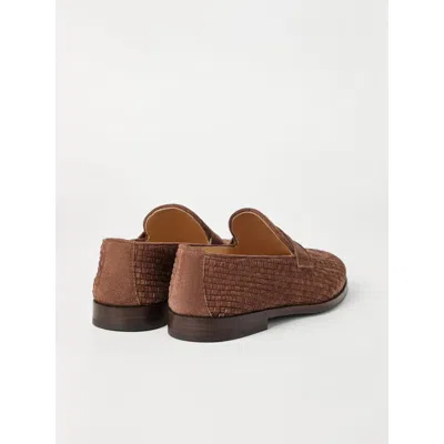 Brunello Cucinelli Suede Loafer With Interwined Motif