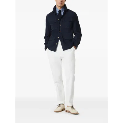 Brunello Cucinelli Floral Print Twill Basic Fit Shirt With Button-down Collar