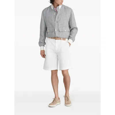 Brunello Cucinelli Men Garment-dyed Bermuda Shorts In Twisted Cotton Gabardine