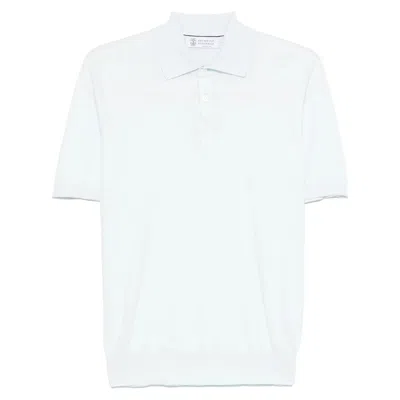 Brunello Cucinelli Fine-knit Polo Shirt In White