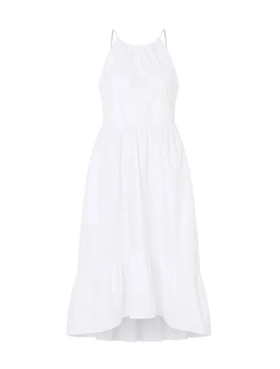 Armani Exchange Asv Cotton Ruffle Midi Dress