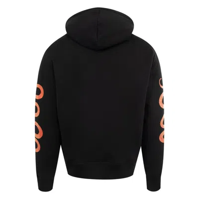 Amiri Black Hoodie With Maxi Logo Lettering On The Front And Snake Print On The Sleeves In Cotton Man