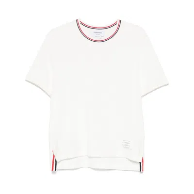 Thom Browne White T-shirt With Tricolour Detail Men