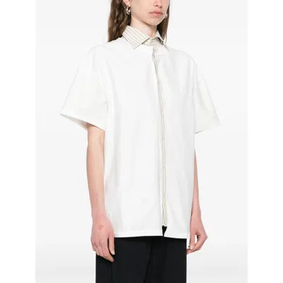 Maison Margiela Short Sleeved Layered Cotton Shirt Clothing