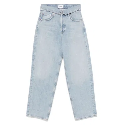 Agolde High Waist Frayed Hem Jeans
