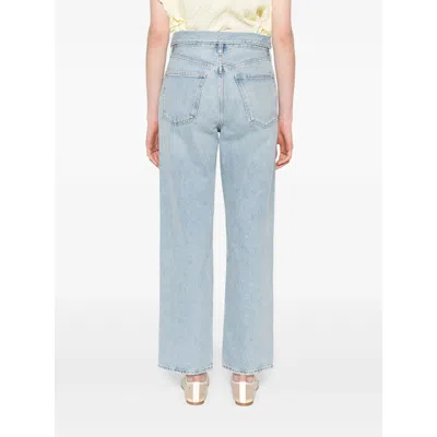 Agolde High Waist Frayed Hem Jeans